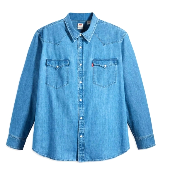 Levi’s Classic Western Standard Fit Pearl Snap Denim Shirt Men's size XL - Picture 1 of 10